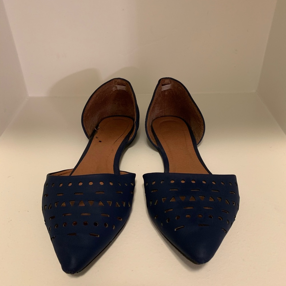 Navy Blue Madden Girl Flats with Cutouts